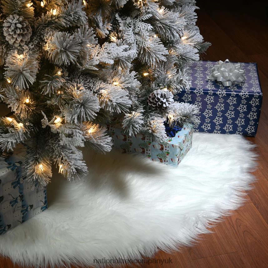 decoration | National Tree Company 48\ General Store Collection White High Pile Tree Skirt F2L4F559